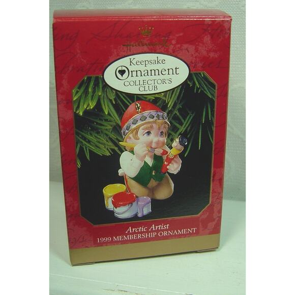 VINTAGE HALLMARK ORNAMENT ARCTIC ARTIST PAINTING ELF-FROM 1999 - Picture 4 of 4